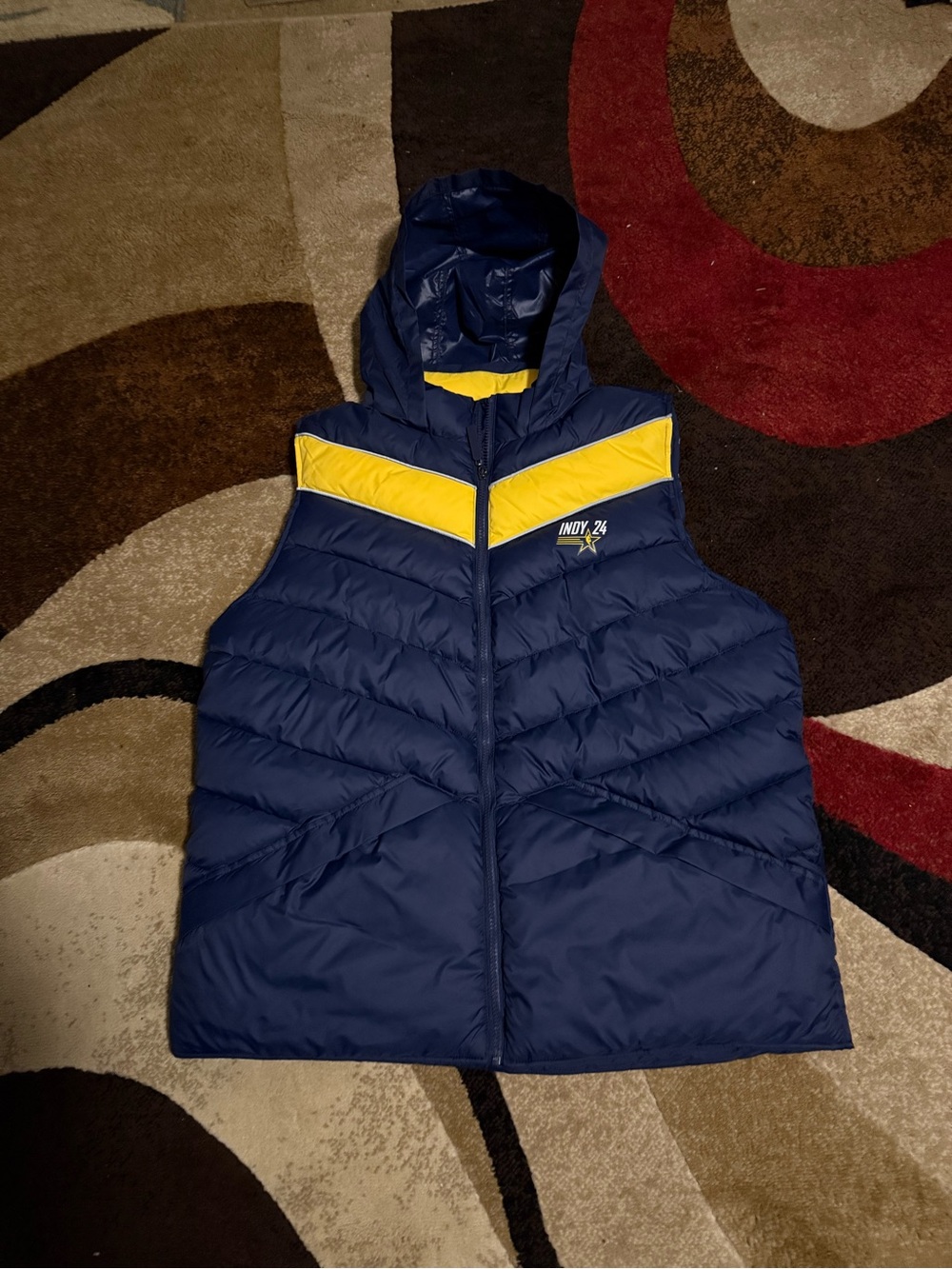 NBA 2024 All-Star game Indy puffer vest with hood size L